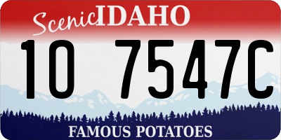 ID license plate 1O7547C