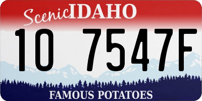 ID license plate 1O7547F
