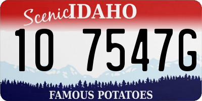 ID license plate 1O7547G
