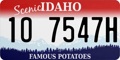 ID license plate 1O7547H