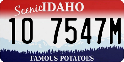 ID license plate 1O7547M
