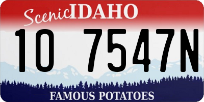 ID license plate 1O7547N