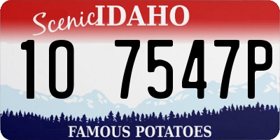 ID license plate 1O7547P