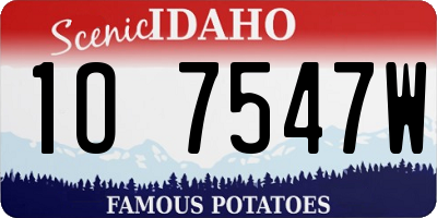 ID license plate 1O7547W