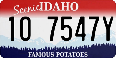 ID license plate 1O7547Y