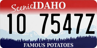 ID license plate 1O7547Z