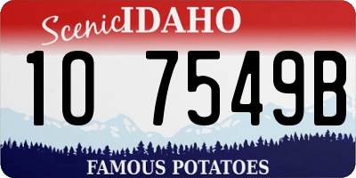 ID license plate 1O7549B