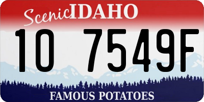 ID license plate 1O7549F