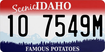 ID license plate 1O7549M