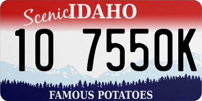 ID license plate 1O7550K