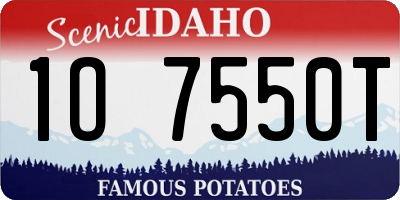 ID license plate 1O7550T