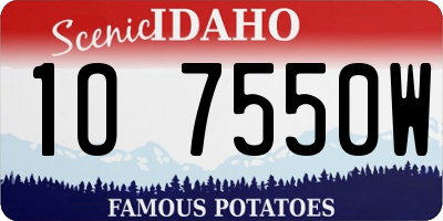 ID license plate 1O7550W