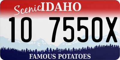 ID license plate 1O7550X