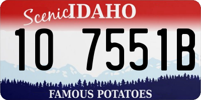 ID license plate 1O7551B