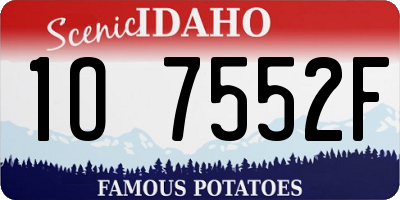 ID license plate 1O7552F