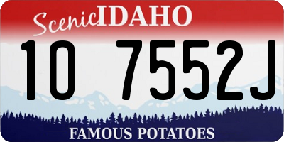 ID license plate 1O7552J