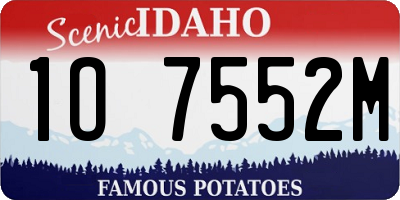 ID license plate 1O7552M