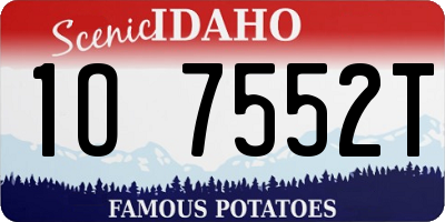 ID license plate 1O7552T