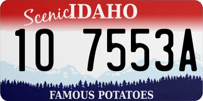 ID license plate 1O7553A