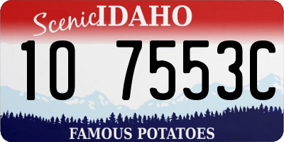 ID license plate 1O7553C