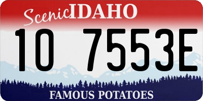 ID license plate 1O7553E