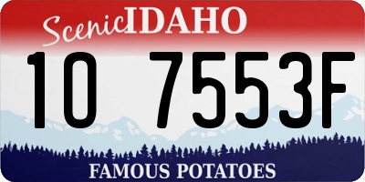 ID license plate 1O7553F