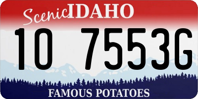 ID license plate 1O7553G