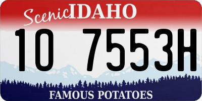 ID license plate 1O7553H