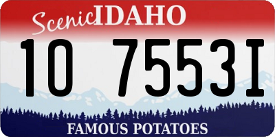 ID license plate 1O7553I