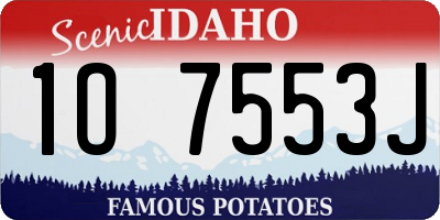 ID license plate 1O7553J