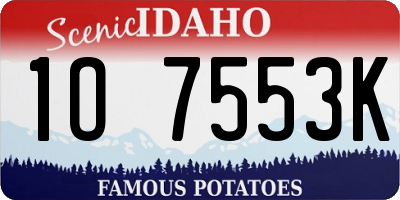 ID license plate 1O7553K