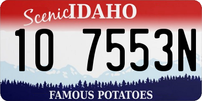 ID license plate 1O7553N