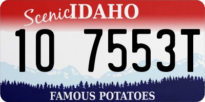 ID license plate 1O7553T