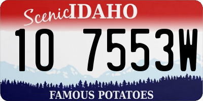 ID license plate 1O7553W