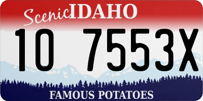 ID license plate 1O7553X