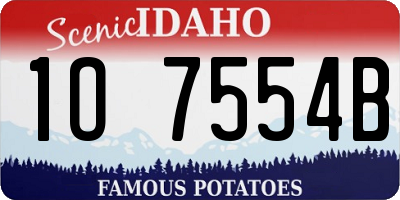 ID license plate 1O7554B