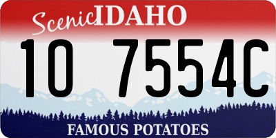 ID license plate 1O7554C