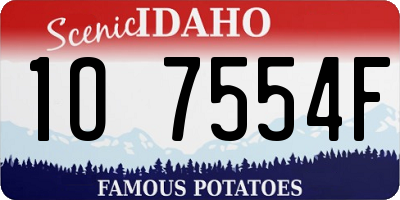 ID license plate 1O7554F