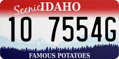 ID license plate 1O7554G