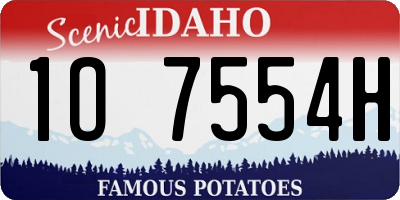 ID license plate 1O7554H