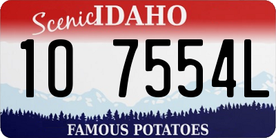 ID license plate 1O7554L
