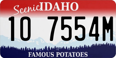 ID license plate 1O7554M