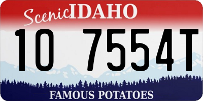ID license plate 1O7554T