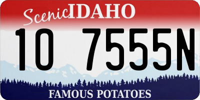 ID license plate 1O7555N