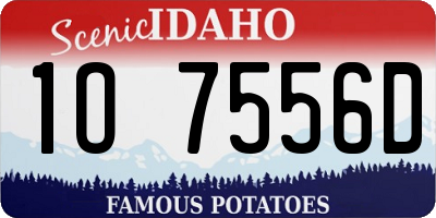 ID license plate 1O7556D
