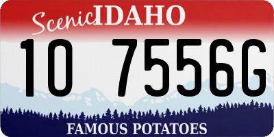 ID license plate 1O7556G