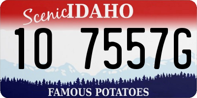ID license plate 1O7557G
