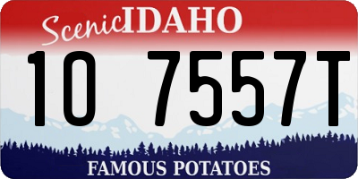 ID license plate 1O7557T