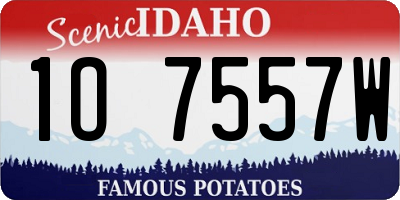 ID license plate 1O7557W