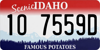 ID license plate 1O7559D